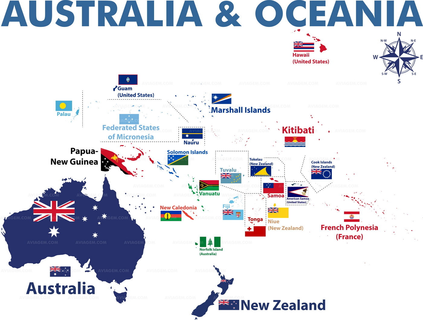 Australia Oceania map