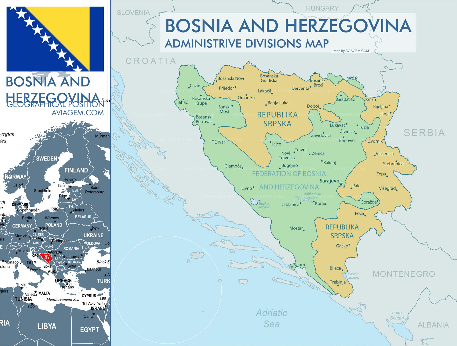 Bosnia and Herzegovina map