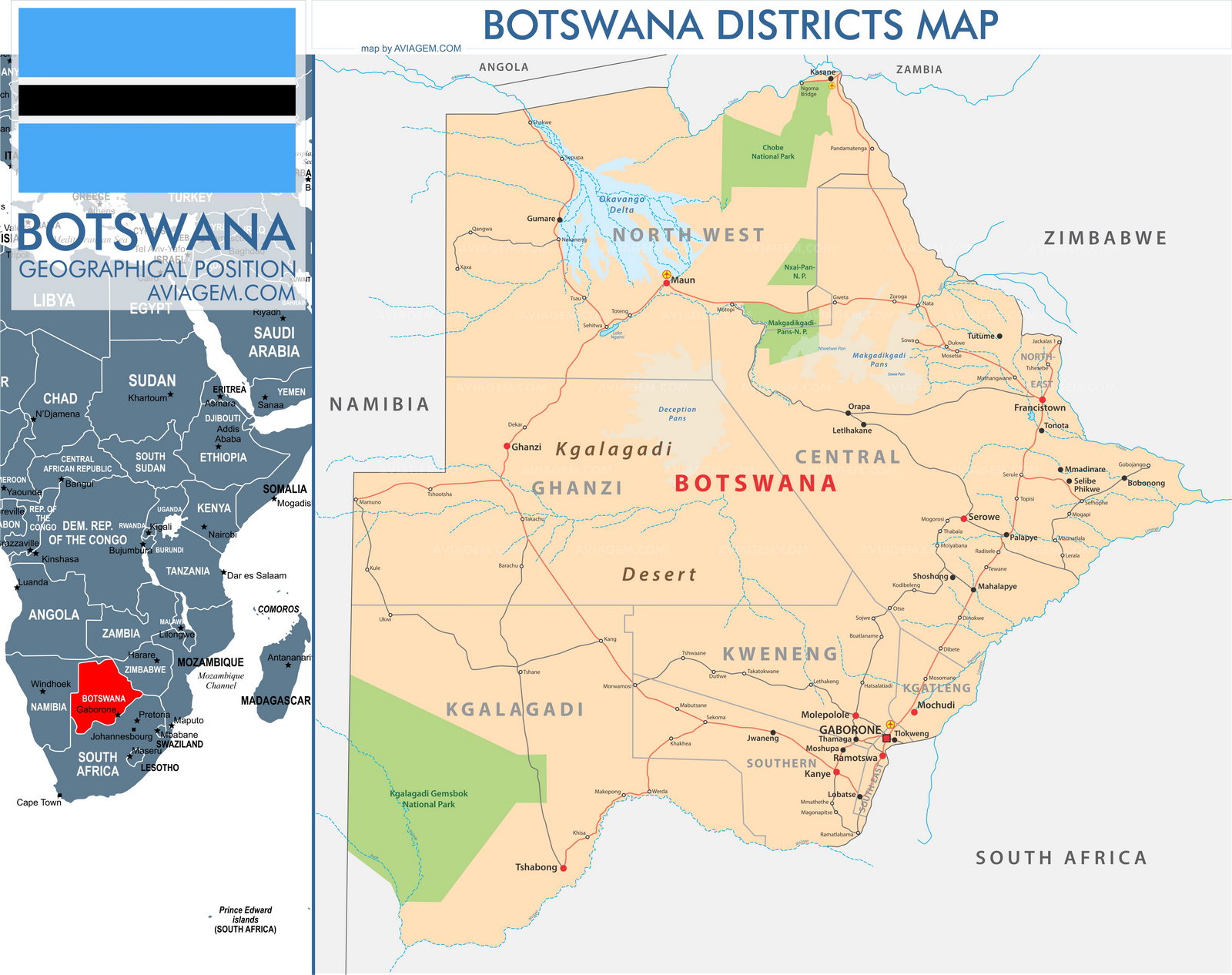 Botswana map