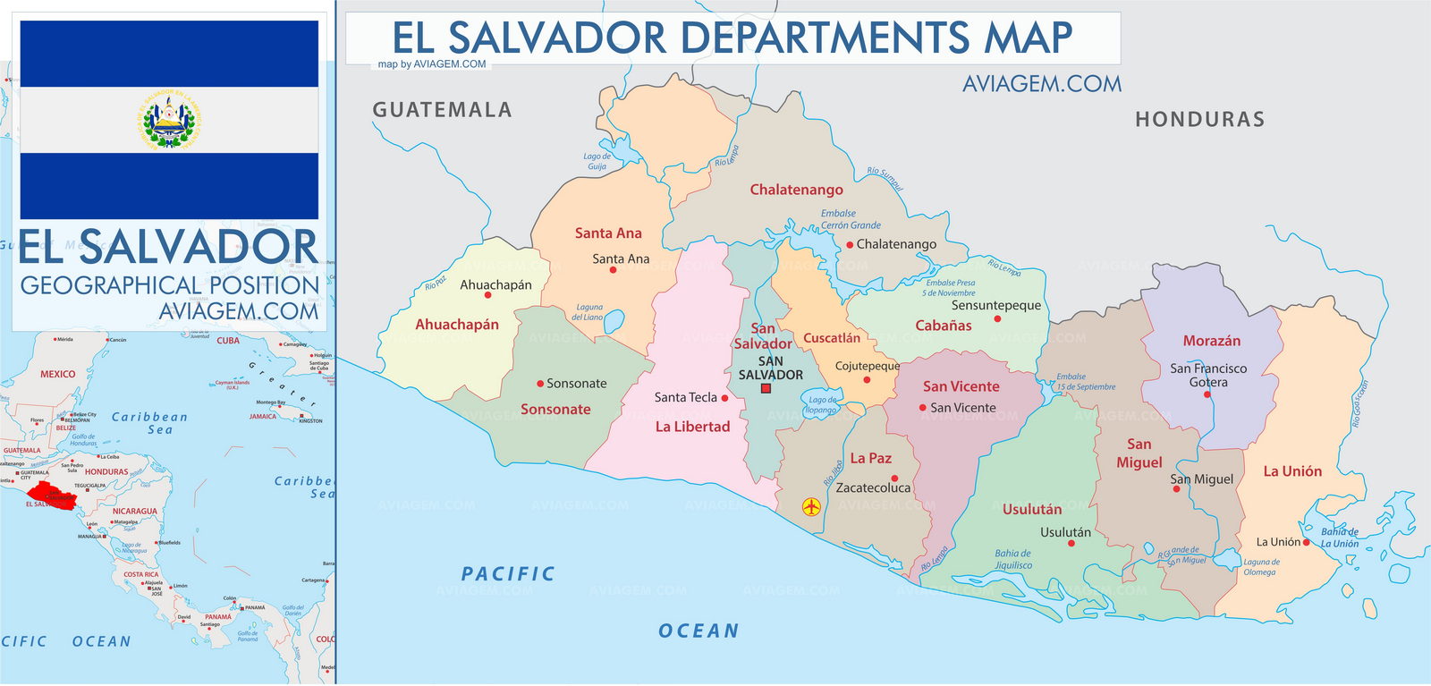 El Salvador map