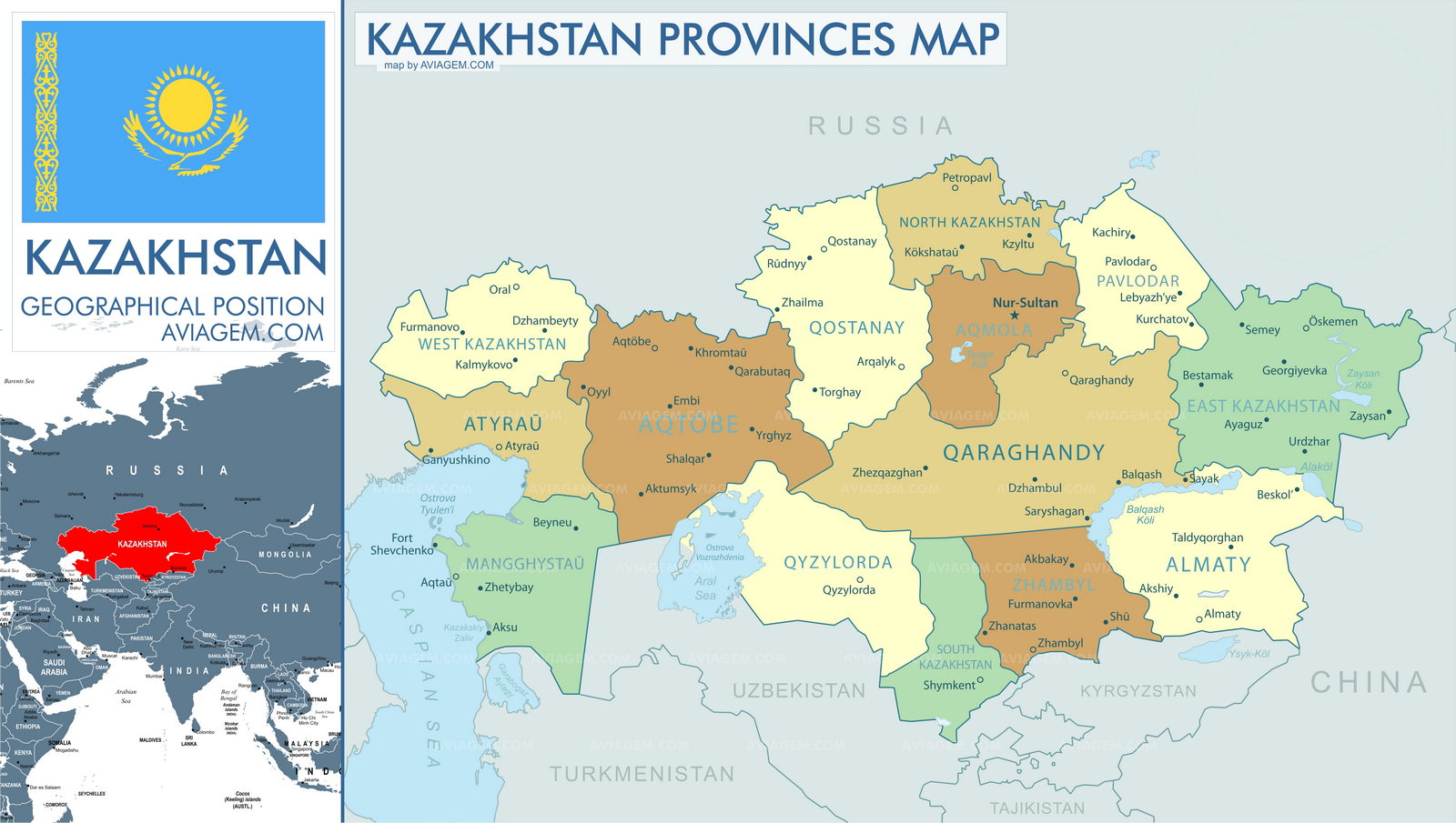 Kazakhstan map