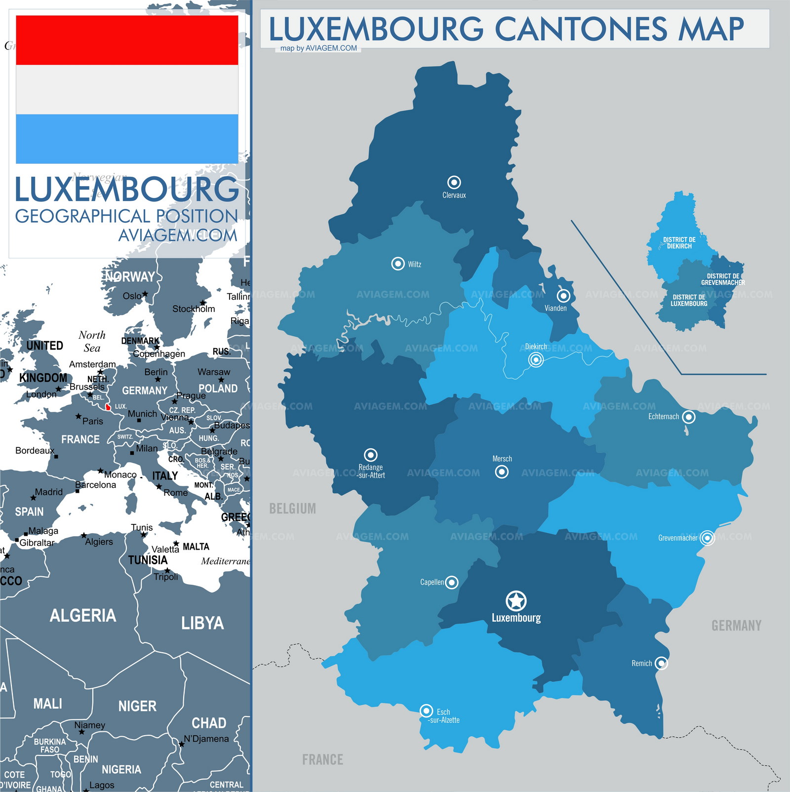 Luxembourg map