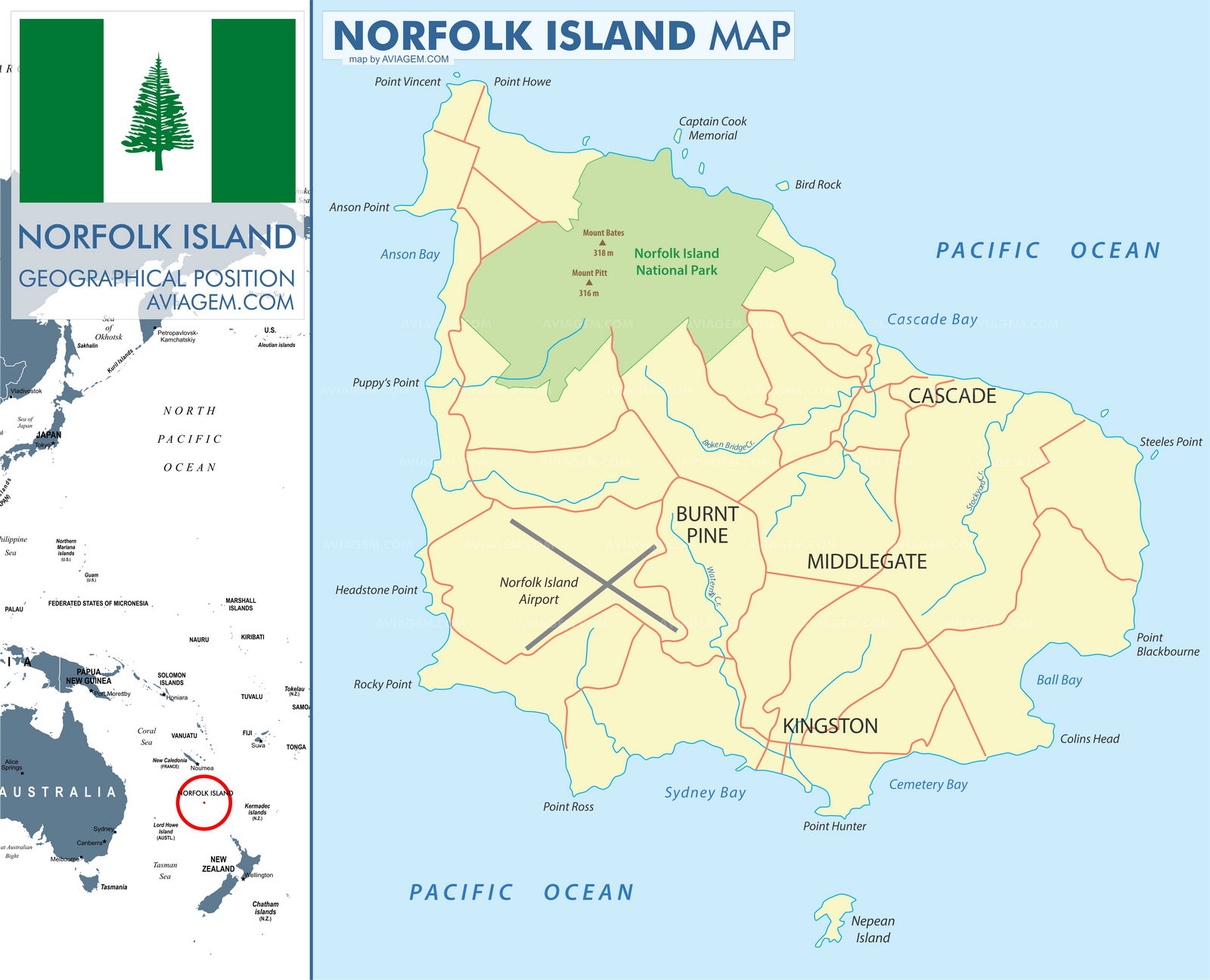 Norfolk Island map