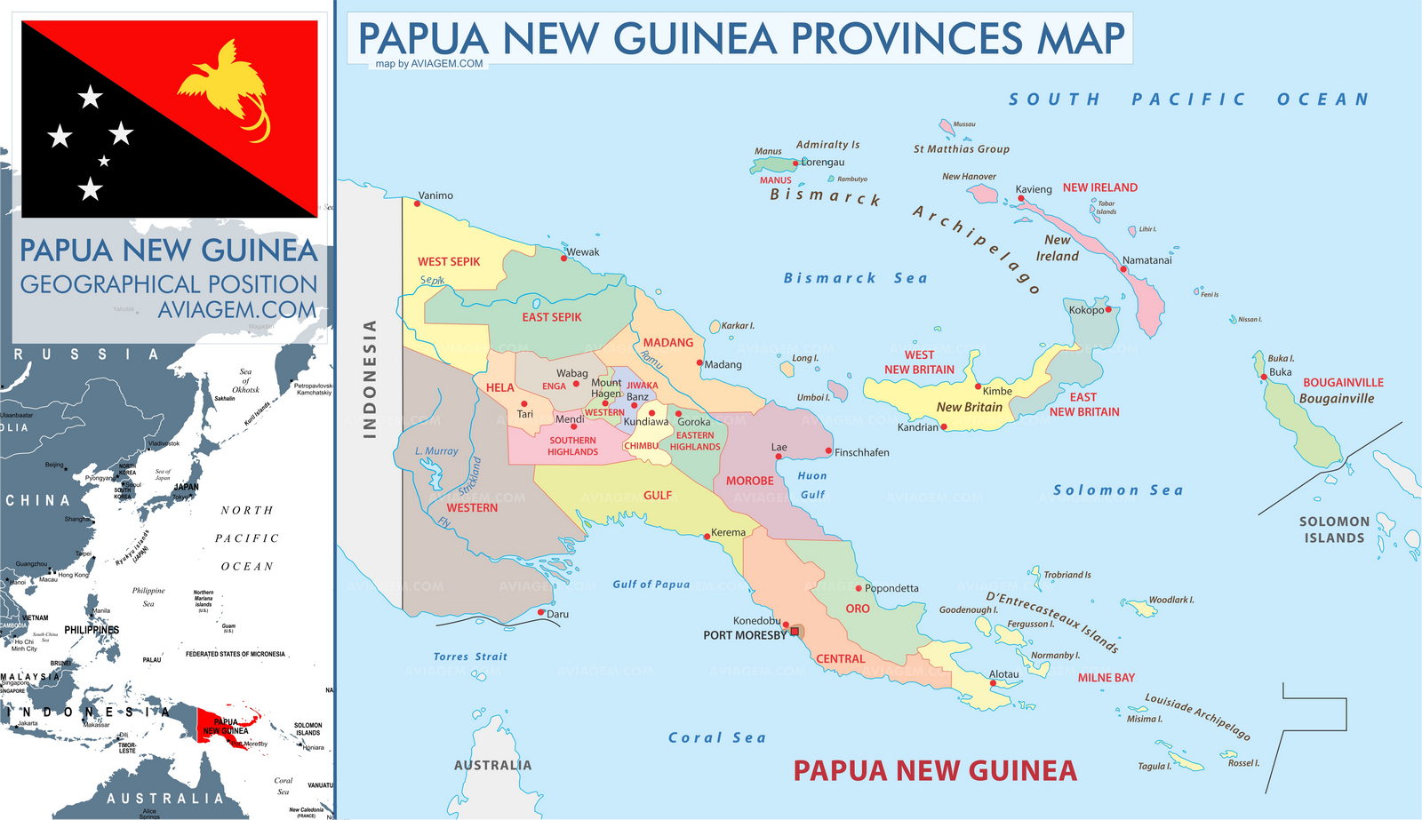 Papua New Guinea map