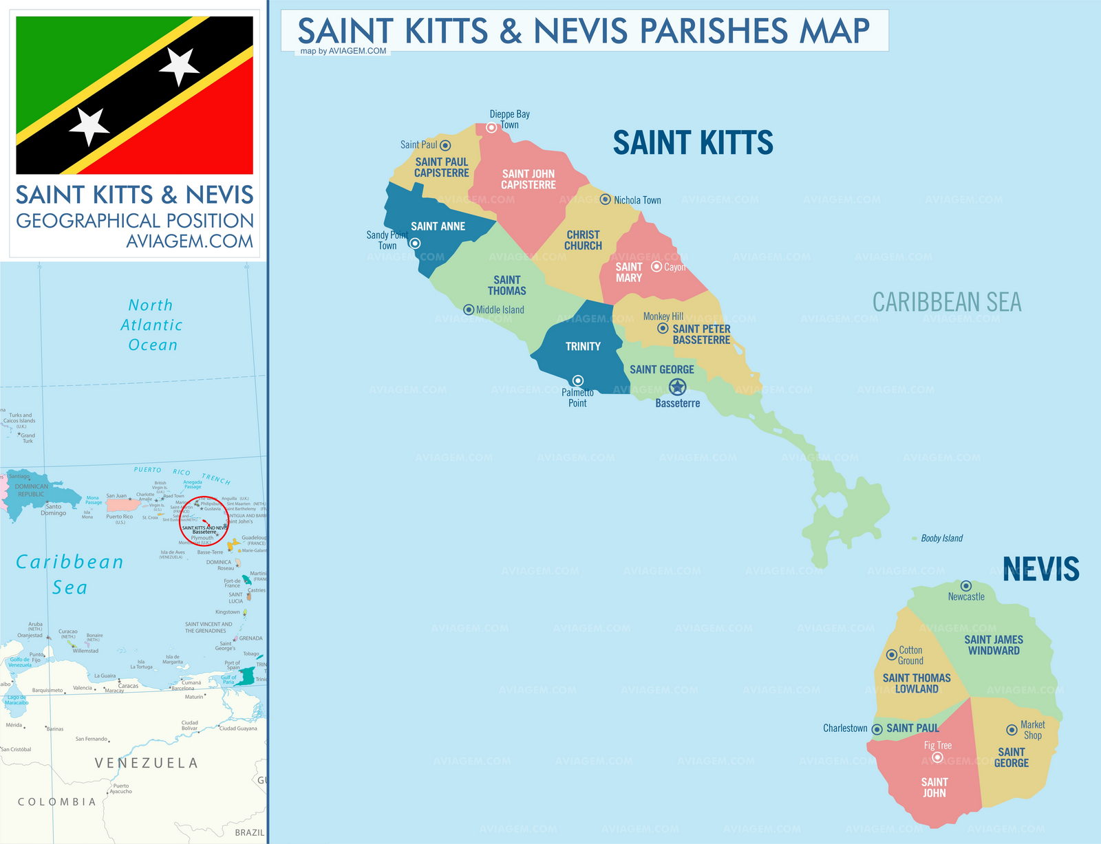 Saint Kitts and Nevis map