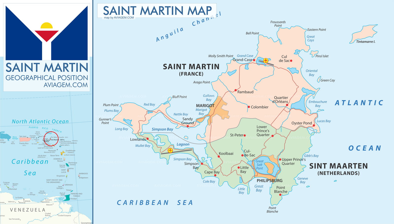 Saint Martin map