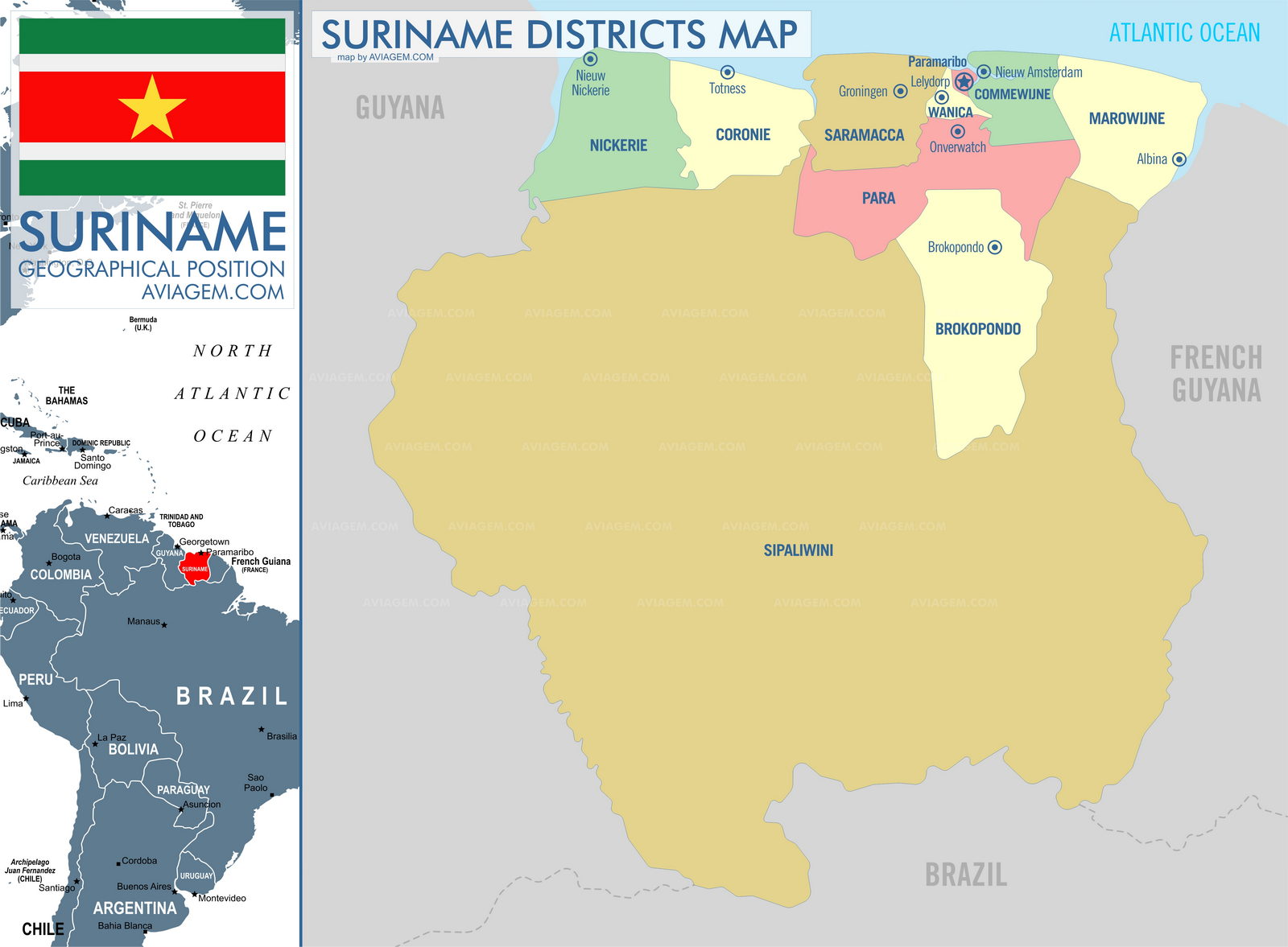 Suriname map