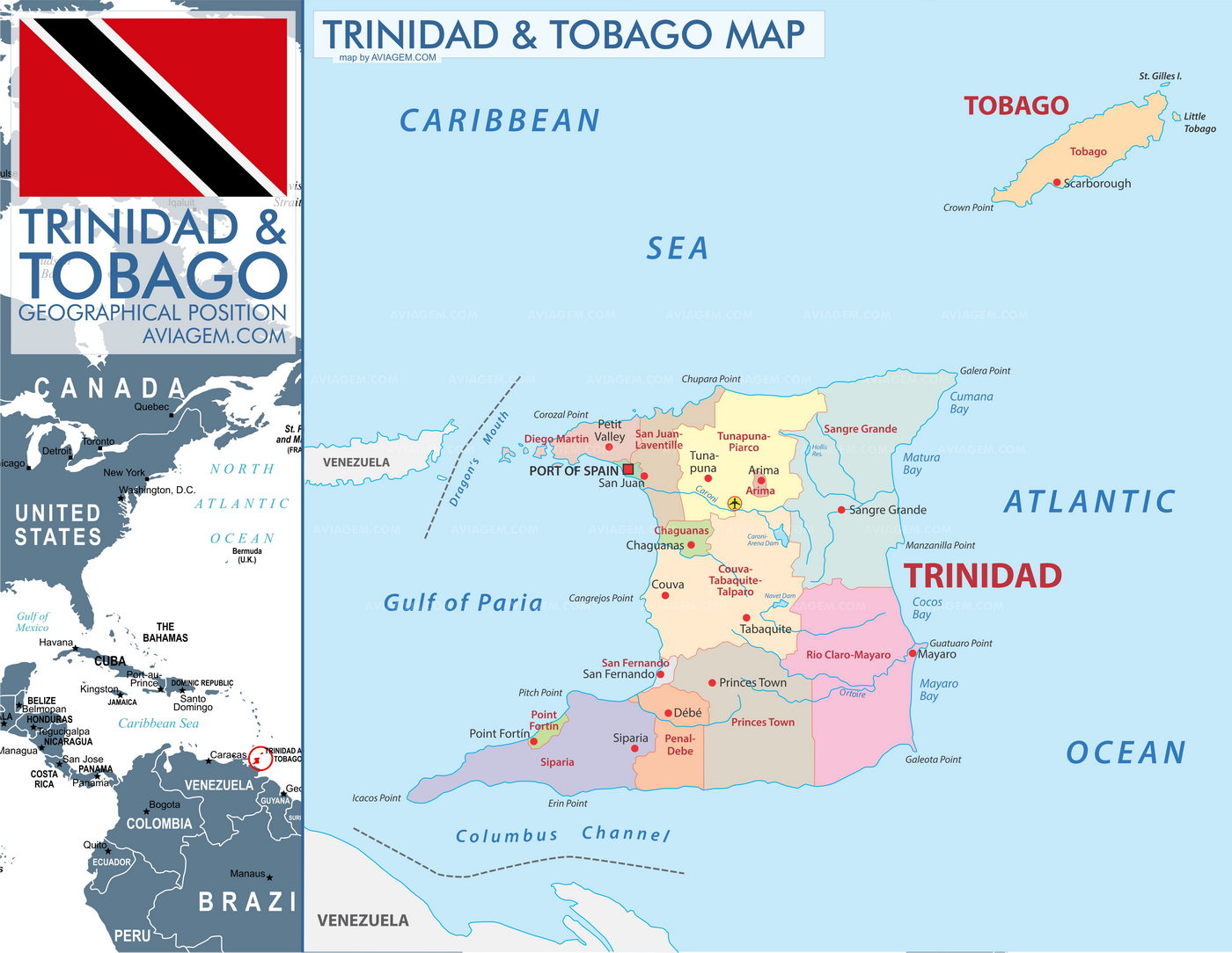 Trinidad and Tobago map