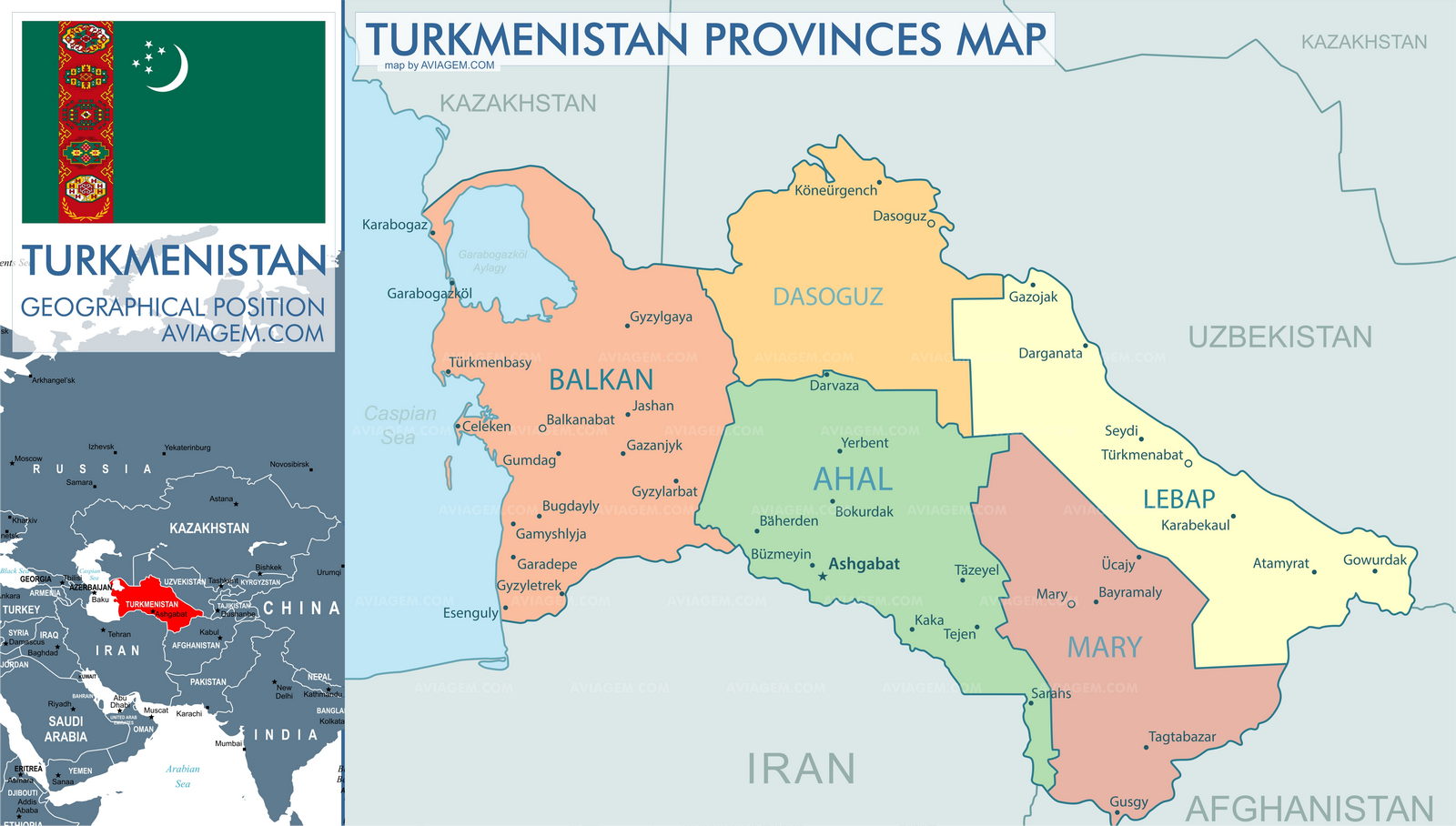 Turkmenistan map